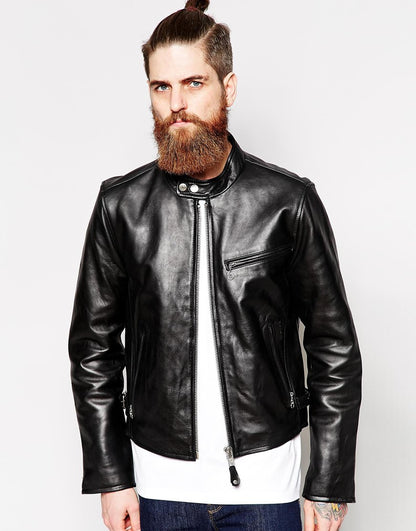Schott Leather Jacket with Collar