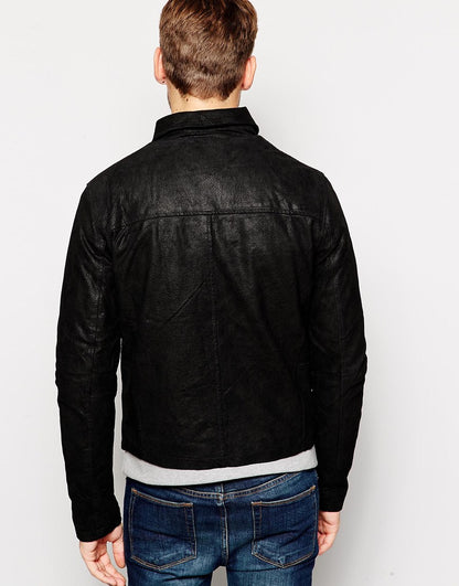 Solid Leather Biker Jacket