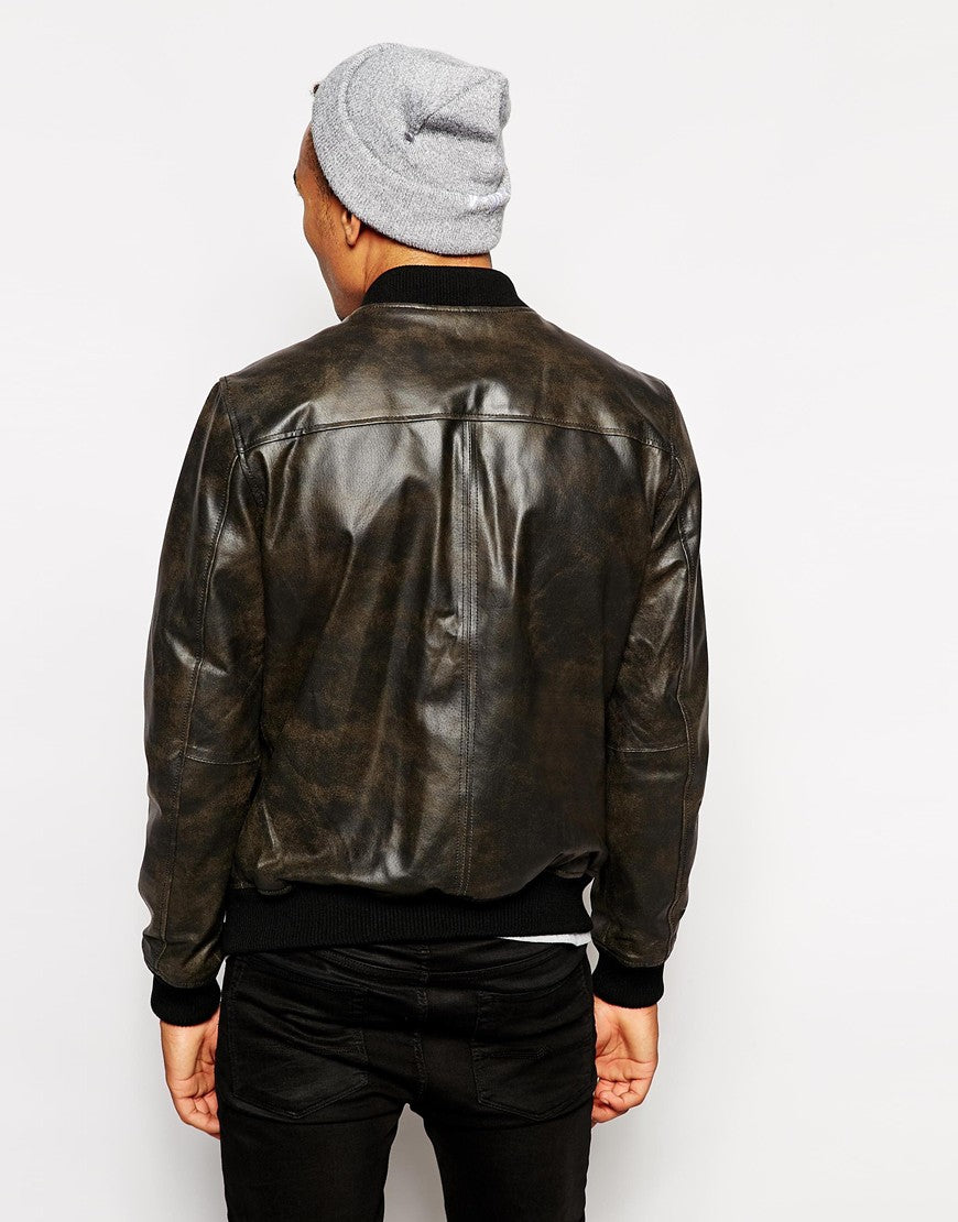 New Look Leather Bomber