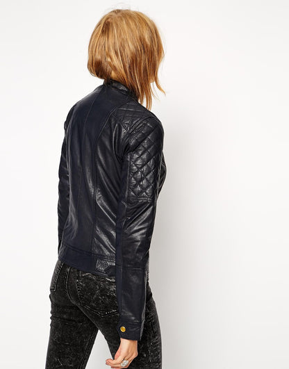 Leather Jacket with Double Fastening