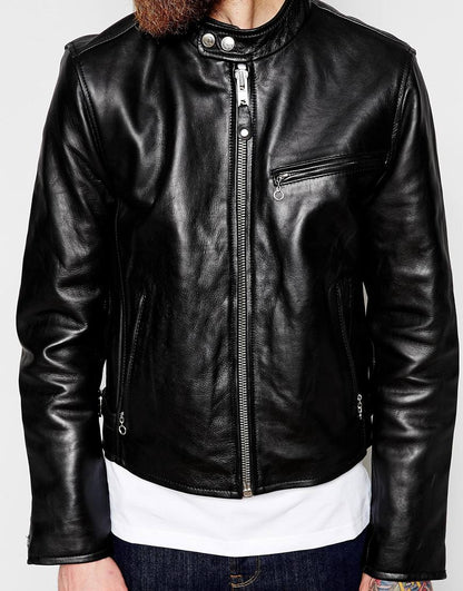 Schott Leather Jacket with Collar