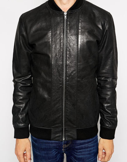 Selected Premium Leather Bomber Jacket