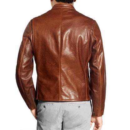 Brown Hudson Leather Bomber Jacket